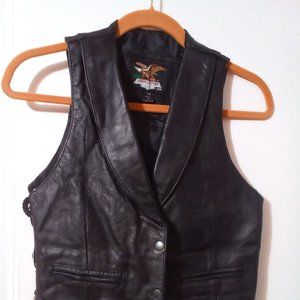Women's Leather Biker Vest